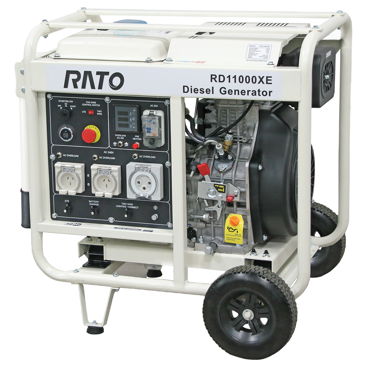 RD11000XE - 10 kVA Open Frame Diesel Generator